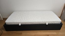 Beliani Bett mit Stauraum & Matratze, 90x200cm, wie neu