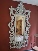 Prunkvoller Barock Wandspiegel handgeschnitzter Holzrahmen F