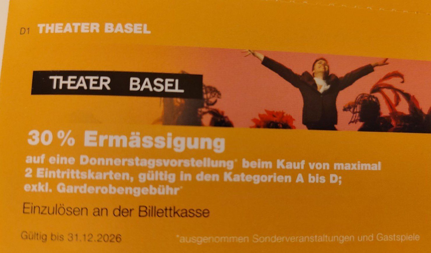 Buoni: Theater Basel 30% Ermässigung – Nuovo (secondo la descrizione) da Zürich venduto da Korolina