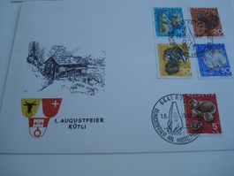 Sonderbrief 1967 1. Augustfeier Rütli, Satz Pro Juventute