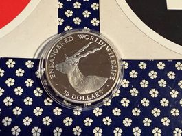 Silbermünze Cook -  1990 ,WWF , PP Silber 925