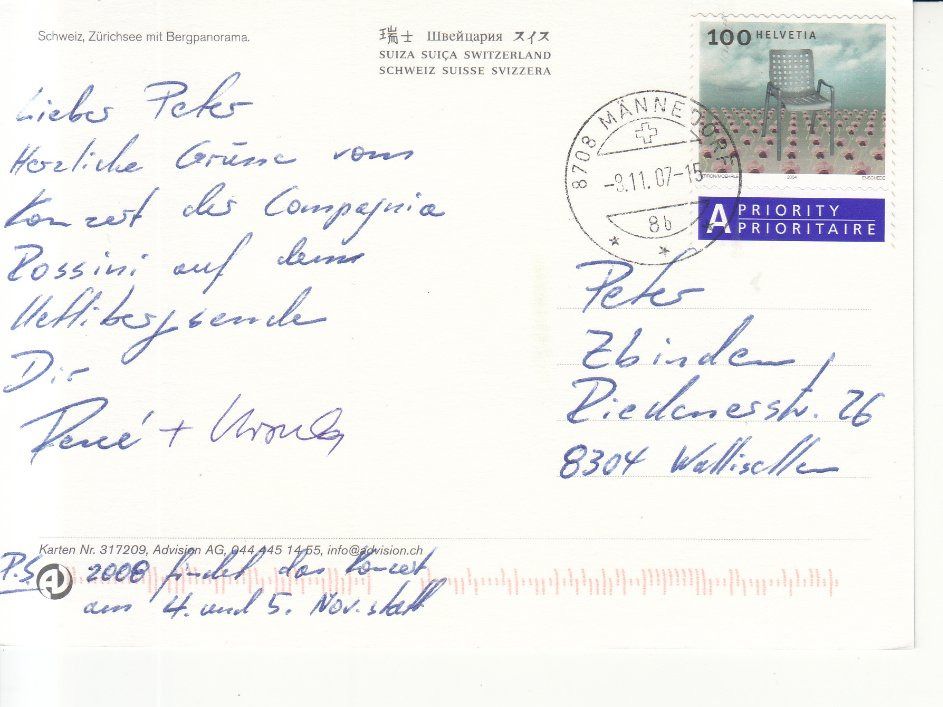 Cartoline postali: Zürich See  2007 – Usato da Bürglen TG venduto da StampGraf 1