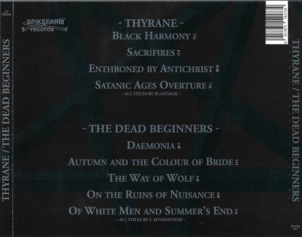 CDs: Thyrane/ The dead beginners - Black... – Gebraucht aus St-Cergue von VeganWarrior 1