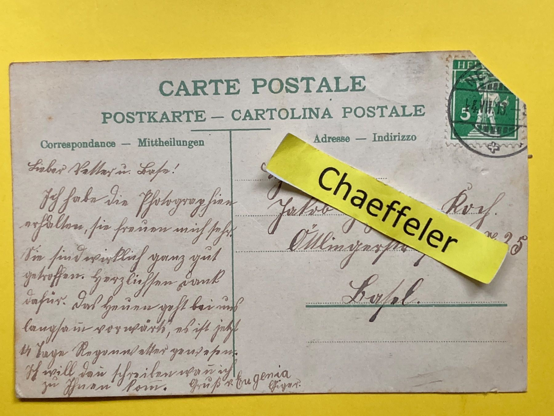 Ansichtskarten: 1913 Toggenburger Sennenknaben – Defekt aus Zürich von Chaeffeler 2