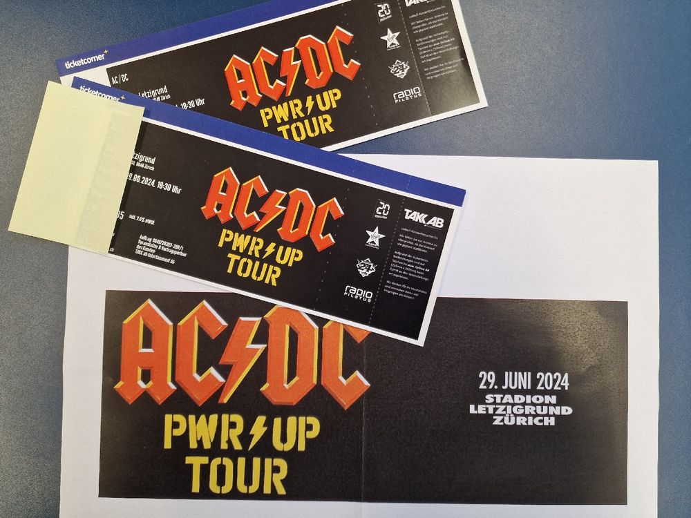 2 x AC/DC Tickets PWR UP Tour Lezigrund ZH 29.06.2024 | Kaufen auf Ricardo