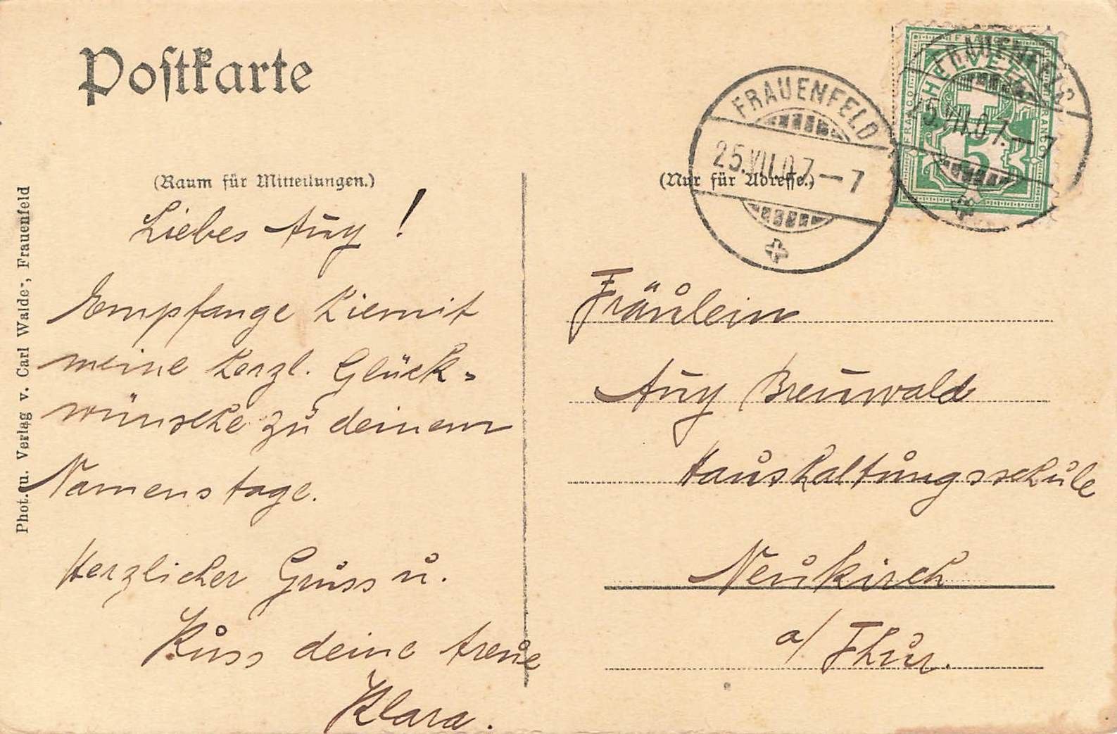 Cartoline postali: Frauenfeld schloss – Usato da Biasca venduto da Blenio71 1