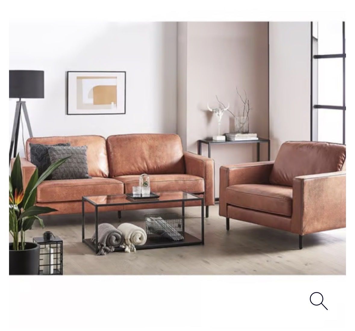 Divani: Sofa Set, Kunstleder Goldbraun – Usato da Luzern venduto da Luisa0708