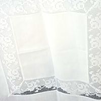 TISCHDECKE SEHR GROSS 170/170 BW.EVT DRALON MIT SPITZEN 
