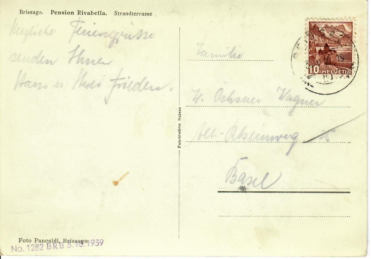 Cartoline postali: Brissago, Pension Rivabella – Usato da Hochdorf venduto da Ziegel-16 1