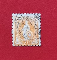STEHENDE HELVETIA 66B ZÄHNUNG 9½ VOLLSTEMPEL WINTERTHUR 1889
