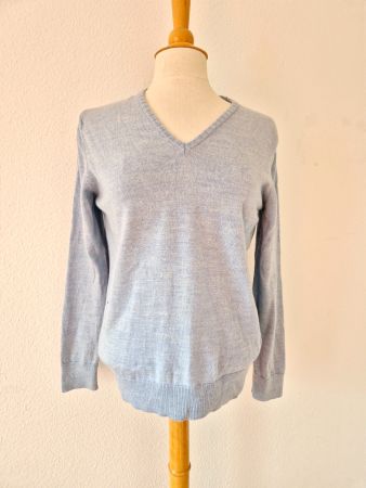 WALBUSCH PULLOVER PULLI 36 S HELLBLAU SCHURWOLLE BUTTERWEICH