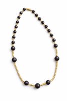 Perlenkette Braun Gold 28 cm