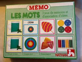 Memo Les Mots 3 jeux de memoire & association (Vintage 1985