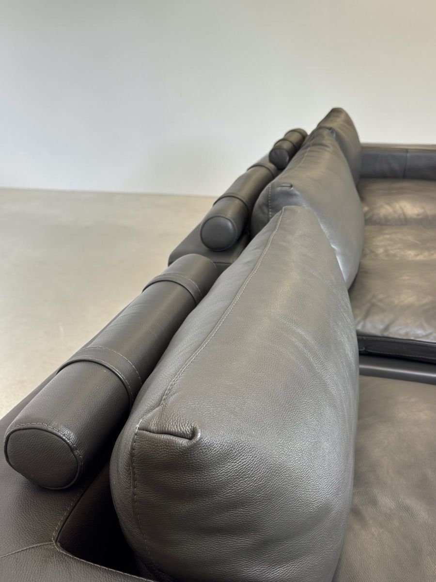 Sofas: FLY Modulares Ecksofa, Schwarz Nubukleder – Gebraucht aus Bachenbülach von Sofalab.swiss 2