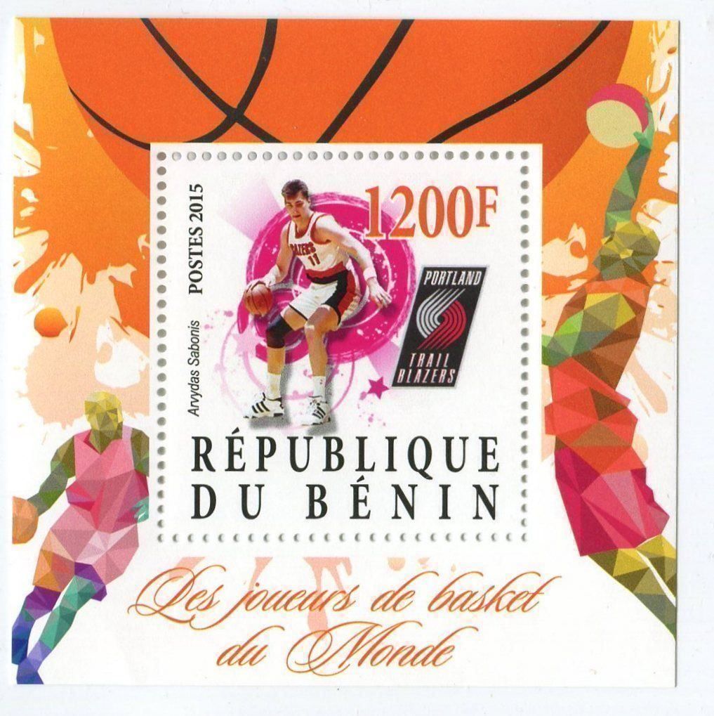 Tutti i francobolli: Block Basketball. Arvydas Sabonis. Benin – Nuovo e nell'imballaggio originale da Basel venduto da Butsch5