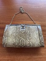 Vintage Snakeskin Clutch Purse with Chain Strap Stylish!