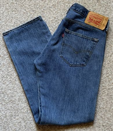 LEVI'S 501 Button Fly Herren Jeans blau W34 super Zustand!