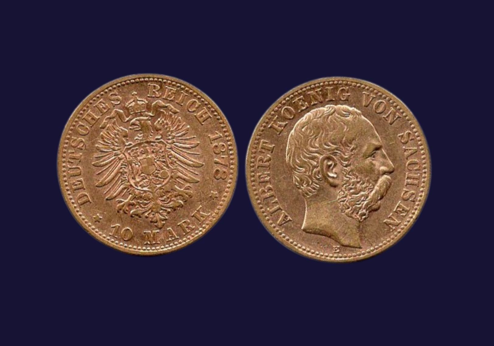 Tutti le monete: (31) Sachsen 10 mark 1878 Gold – Usato da Rüthi (Rheintal) venduto da erdnuessli1 1