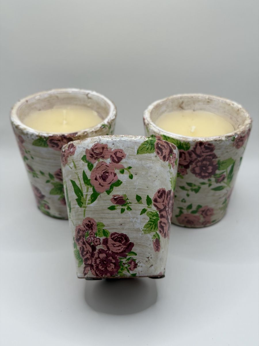 Candele: 3x Kerzen im Blumentopf Design - Neu! – Nuovo (secondo la descrizione) da Urtenen-Schönbühl venduto da mkcm