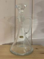 Glas-Karaffe mit Henkelgriff und Glas-Stopfen, Inhalt 3 dl