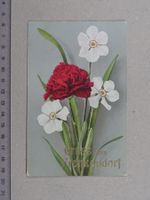 Gruss aus Frenkensdorf, Prägedruck, goldig, 1926, Blumen