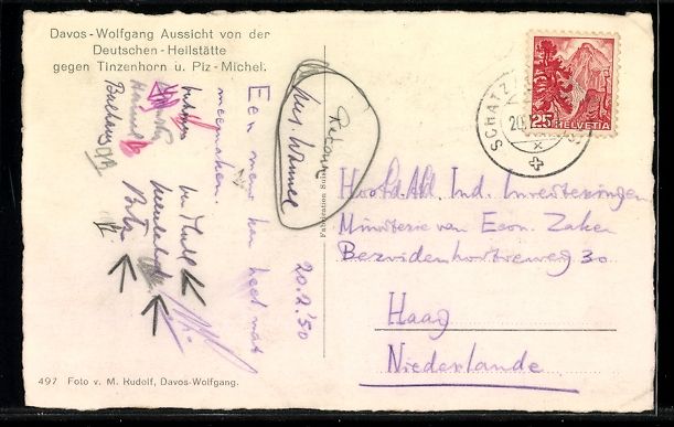 Cartes postales: Davos-Wolfgang, Aussicht von der Deutsch – D'occasion à Berlin par bartko-reher 1