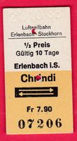 KARTON LUFTSEILBAHN BILLETT, ERLENBACH I.S. - CHRINDI, RETOU