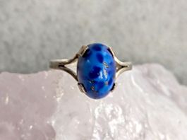 Ring Silber mit blauem Stein