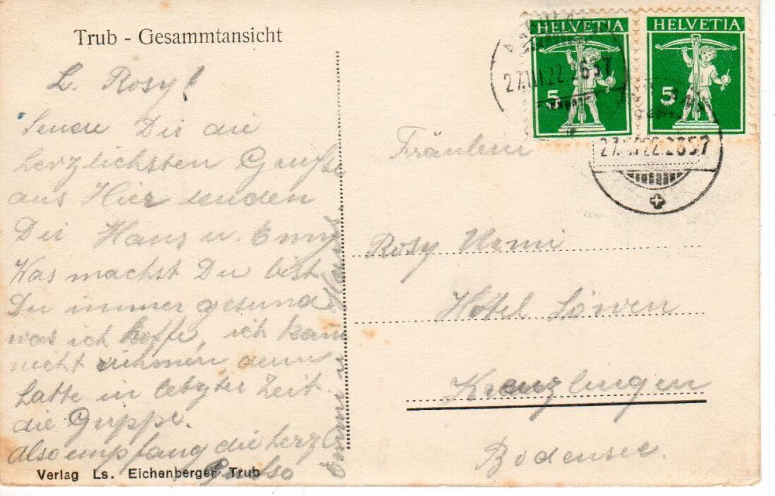 Cartes postales: Trub – D'occasion à Wolhusen par Curver9 1