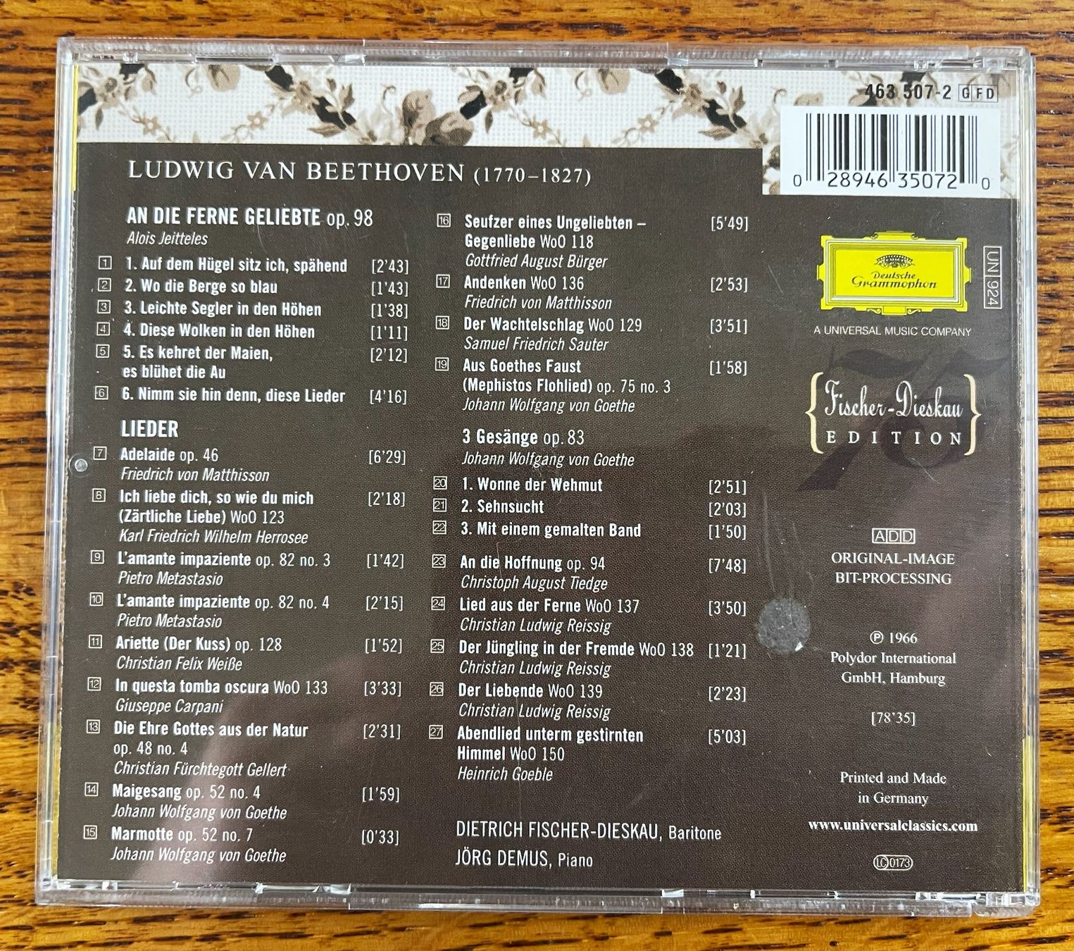 CD: Fischer - Dieskau EDITION CD – Usato da Oftringen venduto da Vucki 1