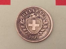 1 Rappen 1937 -vz, nur 2,4 Mio!