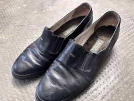 Bally Black Leather Loafers Size 6.5 E - Vintage