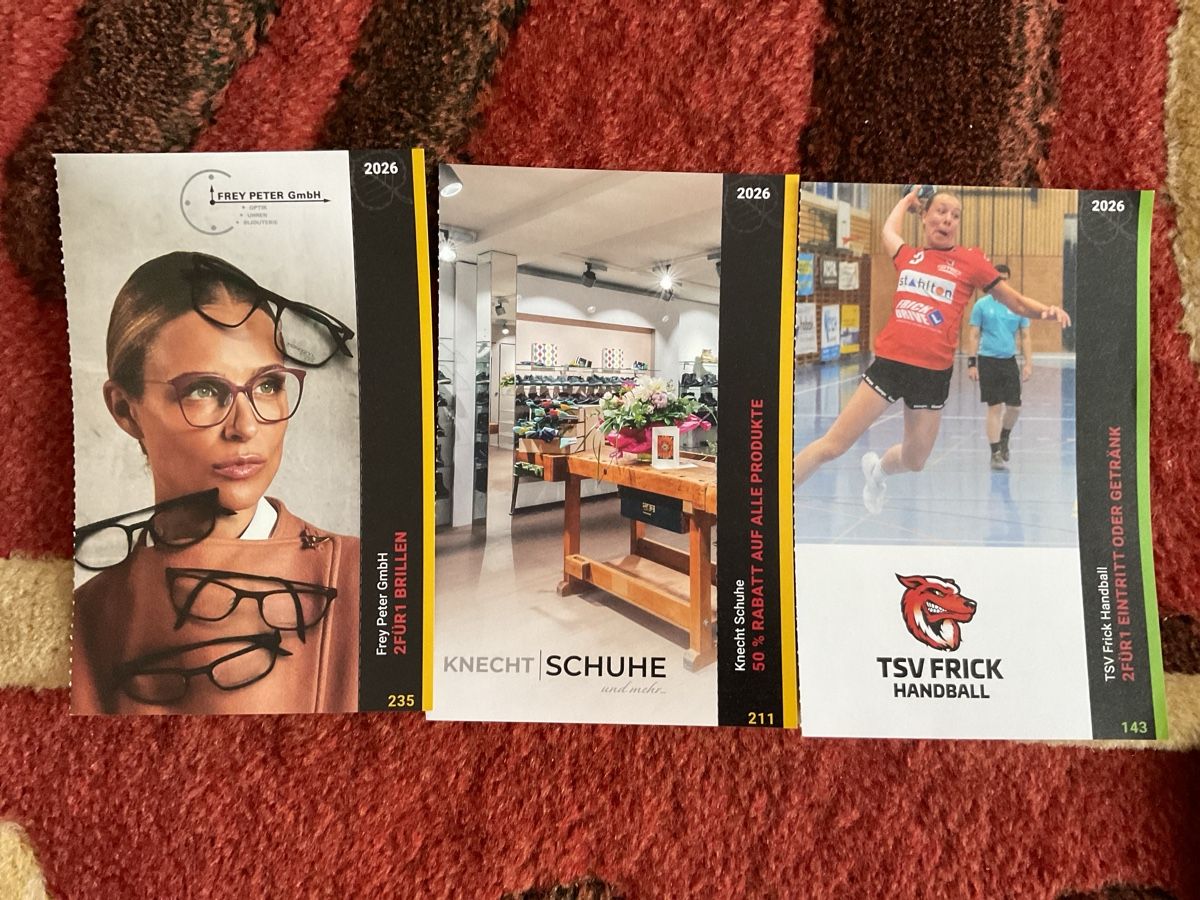 Gutscheine: 7 bons de réduction à Frick – Neu (gemäss Beschreibung) aus Düdingen von Yellow 5