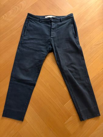 Haikure Chino Hose Gr. 33 Dunkelblau Cropped Made in Italy