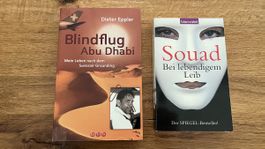 2 Bücher Blindflug Abu Dhabi und Bei lebendigem Leib