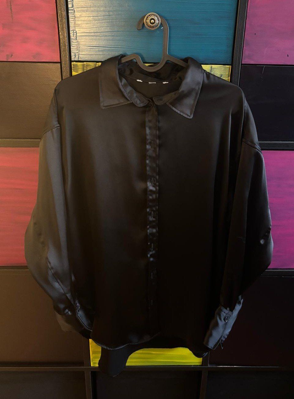 H&M Camicette: Schwarze Satin Bluse, Grösse L – Usato da Bülach venduto da reaos 1