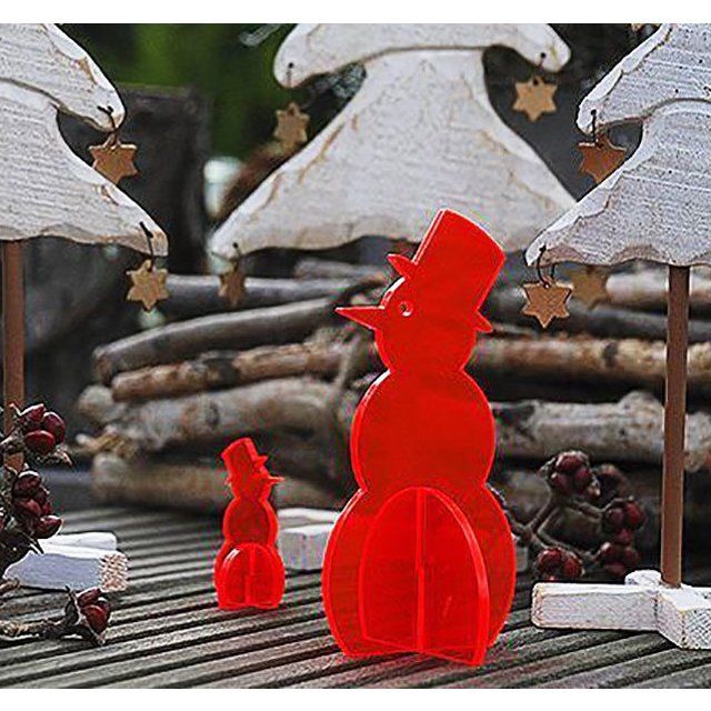 Weihnachtsstrumpf Groß, 42 Cm, Rot & Grau Mit Schneemann – Zum Aufhängen & Befüllen Mit Geschenken