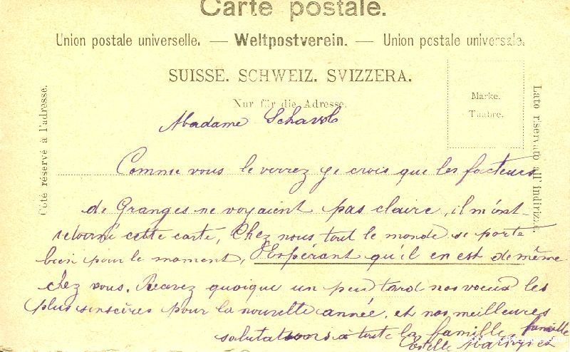 Cartoline postali: Fleurier - Souvenir de Fleurier c1900 – Usato da Emmenbrücke venduto da teestube 1