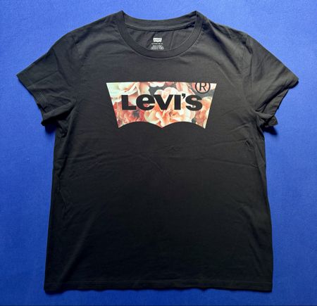 T-shirt Levi's Noir avec Logo Floral - L - Très bon état