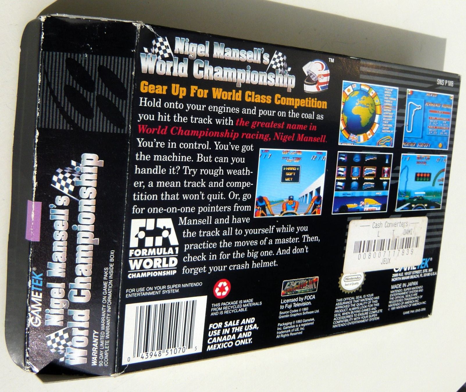 Nintendo Giochi: SNES: - Nigel Mansell's World Championship, Boite + Notice – Usato da Onex venduto da Jaguar1986 3