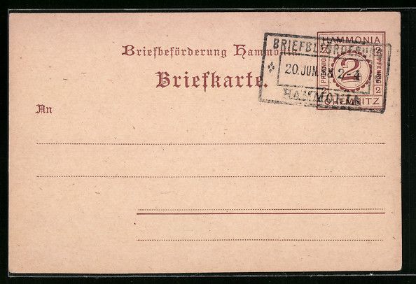 Cartoline postali: Chemnitz, Briefkarte der Hammonia Privat – Usato da Berlin venduto da bartko-reher