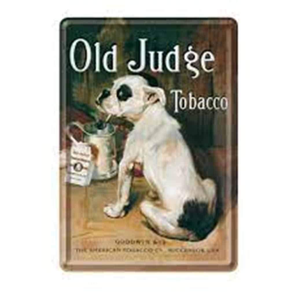 Insegne: Blechschildkarte-OLD JUDGE TOBACCO – Nuovo e nell'imballaggio originale da Rupperswil venduto da big-one-sale