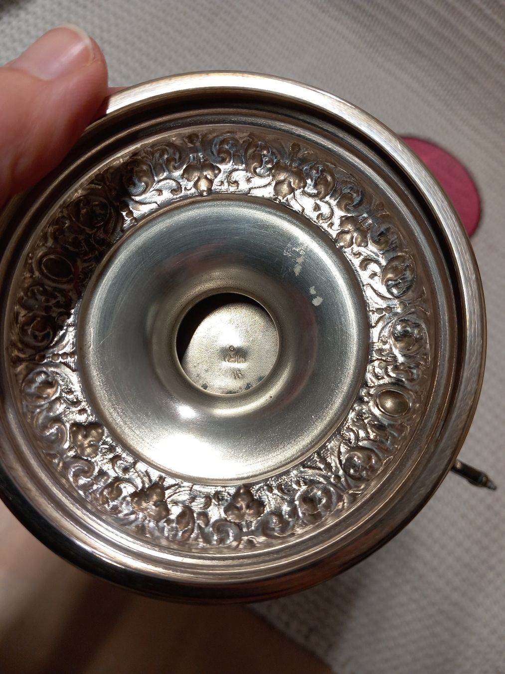 Zuckerdosen: WMF Antike Zuckerdose, versilbert, rosa Glas, Jugendstil – Gebraucht aus Gwatt (Thun) von umwelt-brocki 5