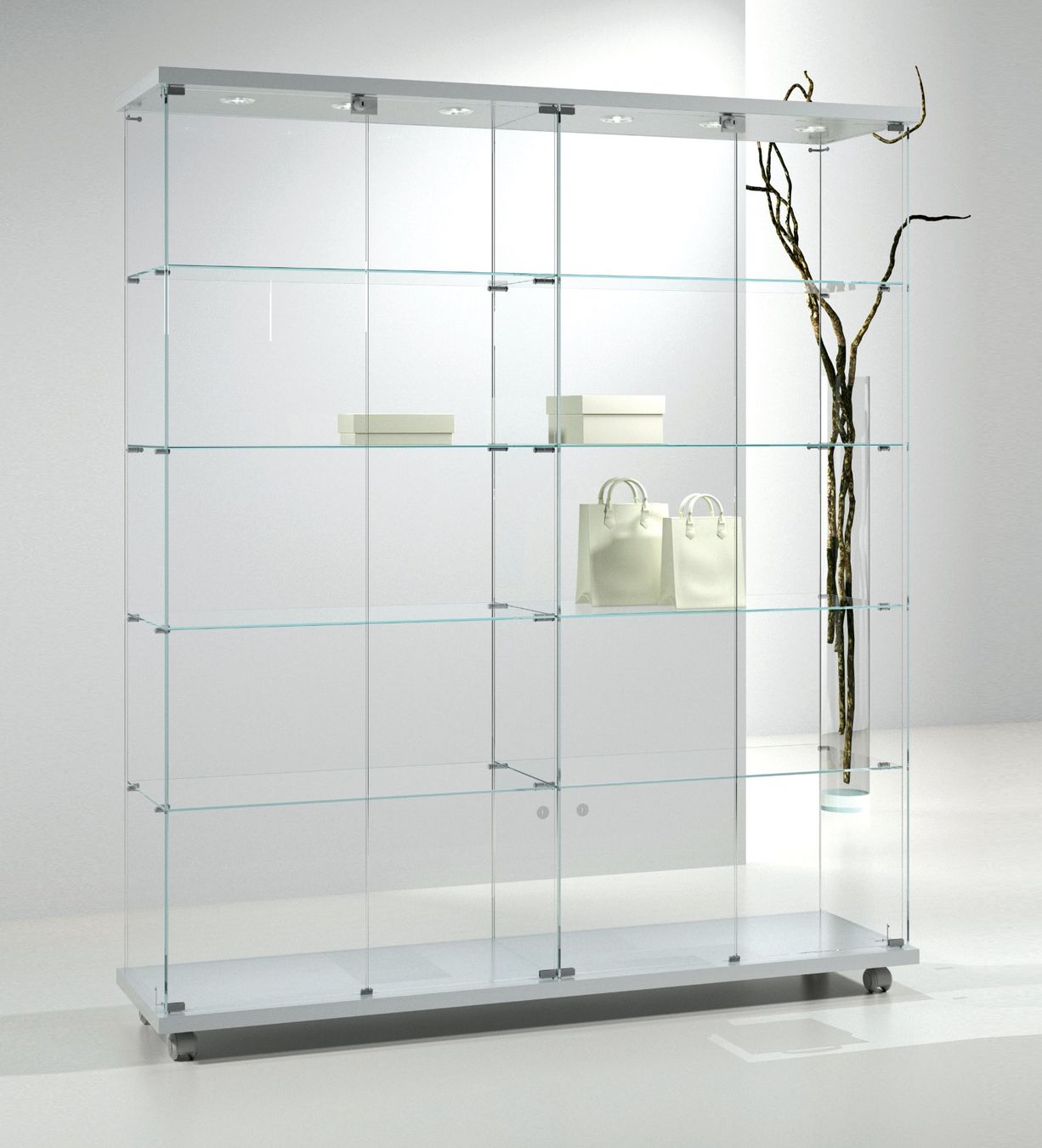 Vetrine: Glasvitrine, Silber,Kirsch&Wenge,LED B.157cmxT.40cmxH.181cm – Nuovo e nell'imballaggio originale da Kriens venduto da GCgestaltung.17