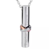 UNISEX ANHÄNGER EDELSTAHL SILBERFARBEN MIT KETTE ASCHE URNE