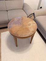 Runder Beistelltisch Holz mit Glasplatte