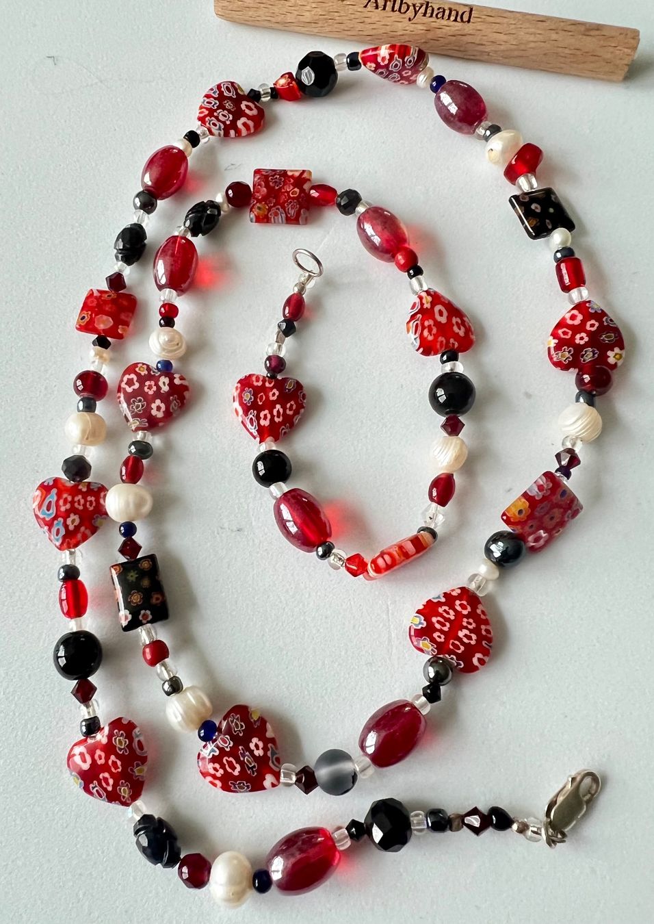 Catenine: Murano Millefiori Longkette echte Perlen & Silber 925 86cm – Usato da Ruswil venduto da artbyhand 7