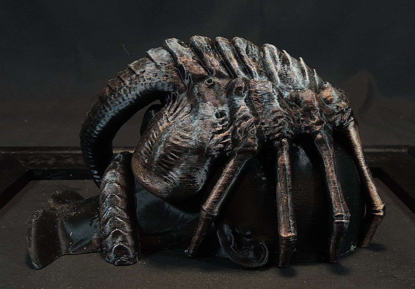 Statuette: Alien Facehugger Skulptur im Holzrahmen – Usato da Duggingen venduto da roterbambus 6