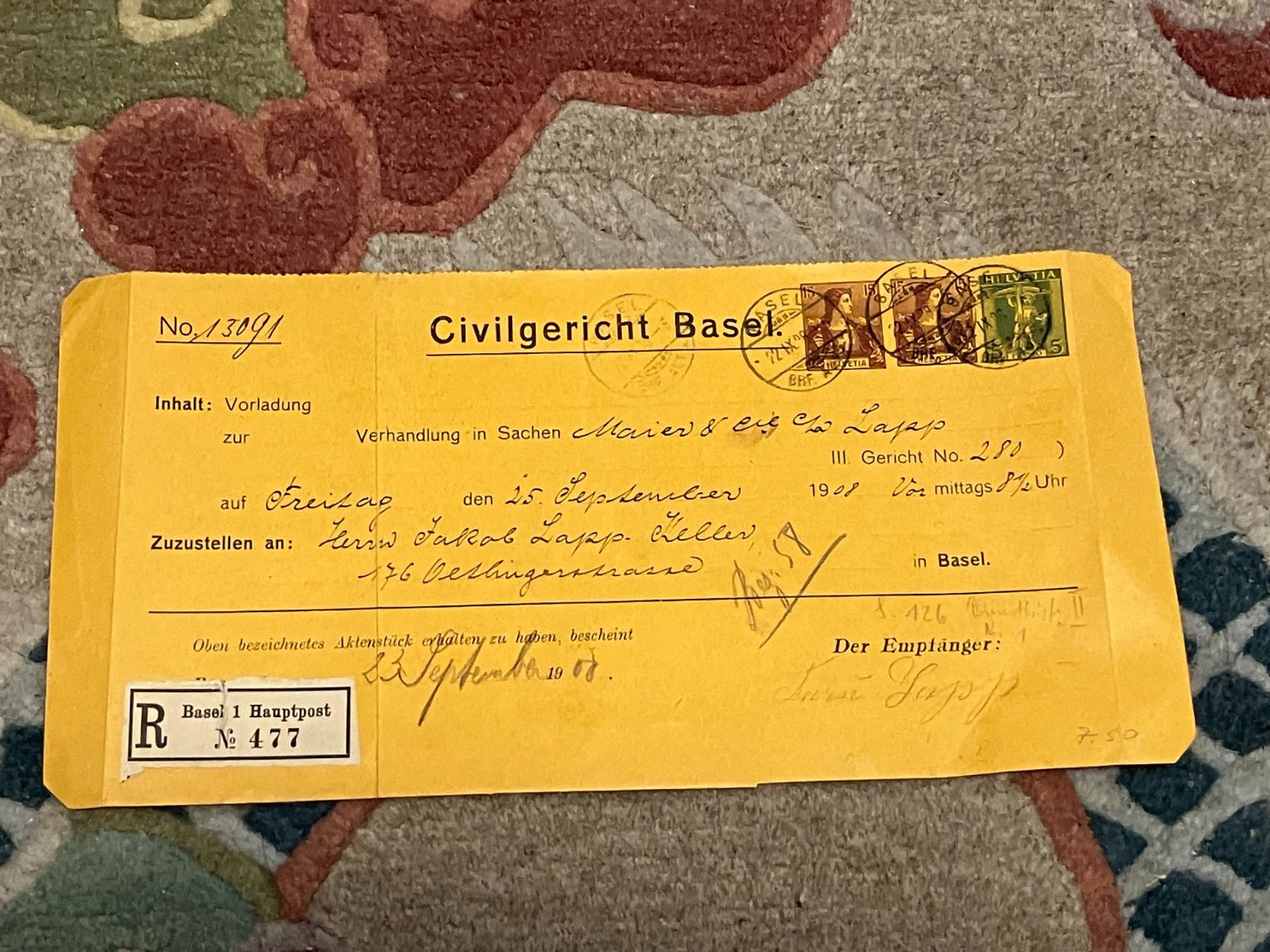 Tutti i francobolli: StreifbandHauptpost Basel Einschreiben – Usato da Koblenz venduto da mar_c2pj