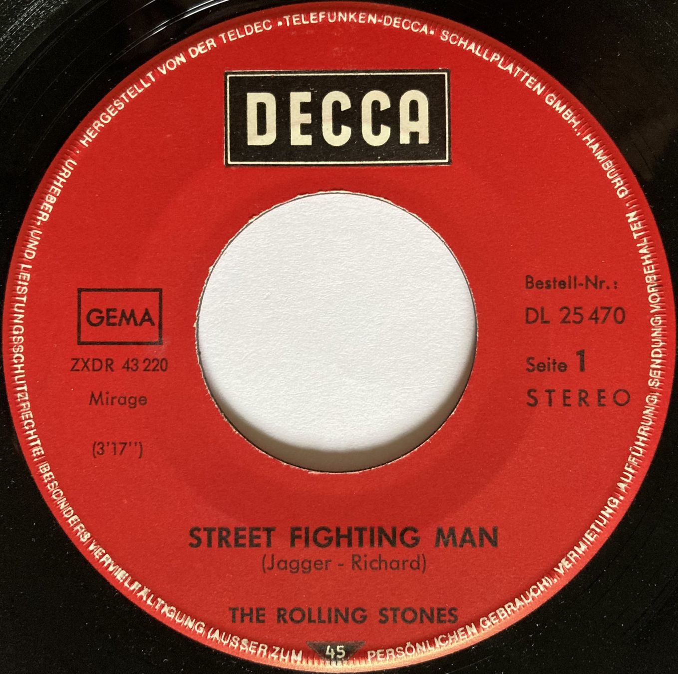 Dischi in vinile: ROLLING STONES - STREET FIGHTING MAN – Usato da Bottens venduto da hotter-than-hell 2